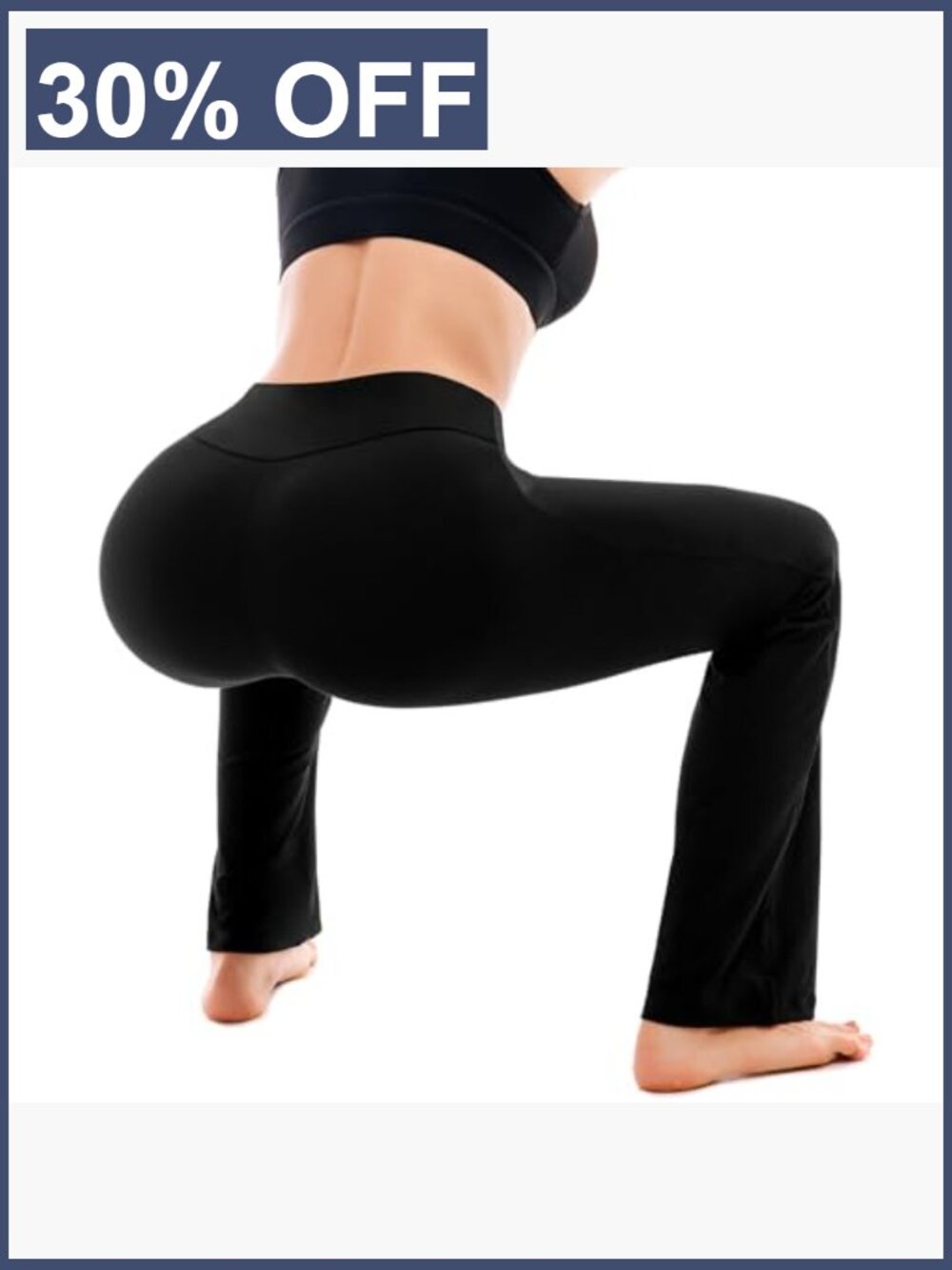 High Waisted Tummy Control Bootcut Yoga Pants with Pockets - Picture 5 of 7